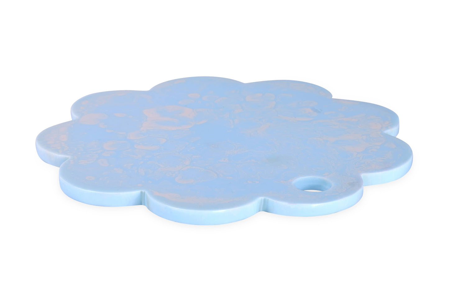 Scallop Resin Cheese Charcuterie Board, Blue