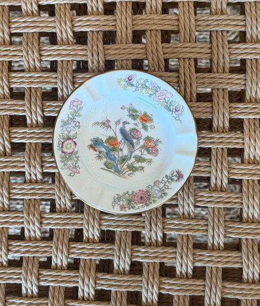 Vintage Round Chinoiserie Style Ashtray