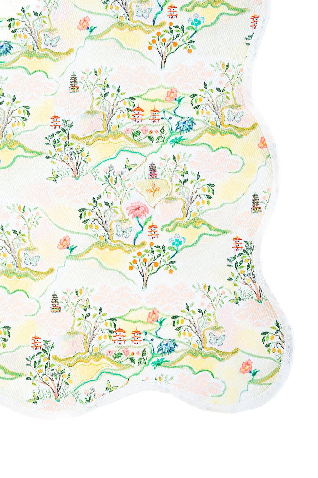 Scalloped Square Table Topper | Pink Pagoda