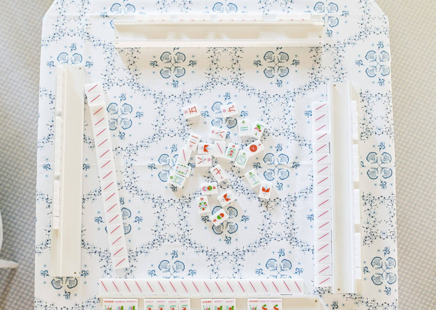 Scalloped Square Table Topper | Floral Trellis