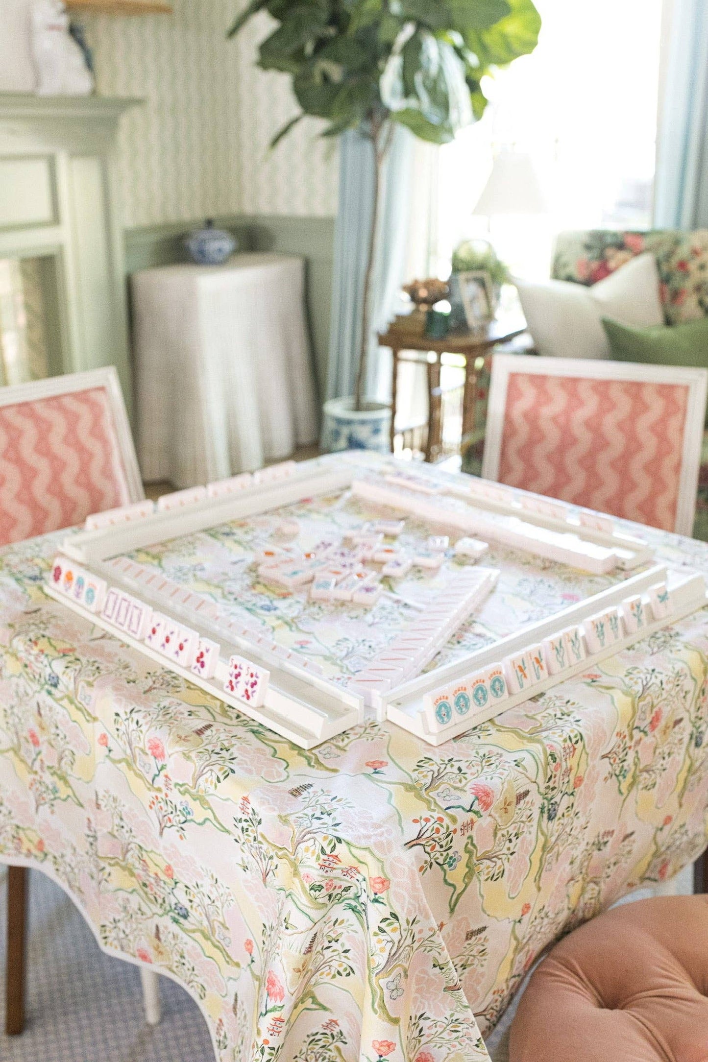 Scalloped Square Table Topper | Pink Pagoda