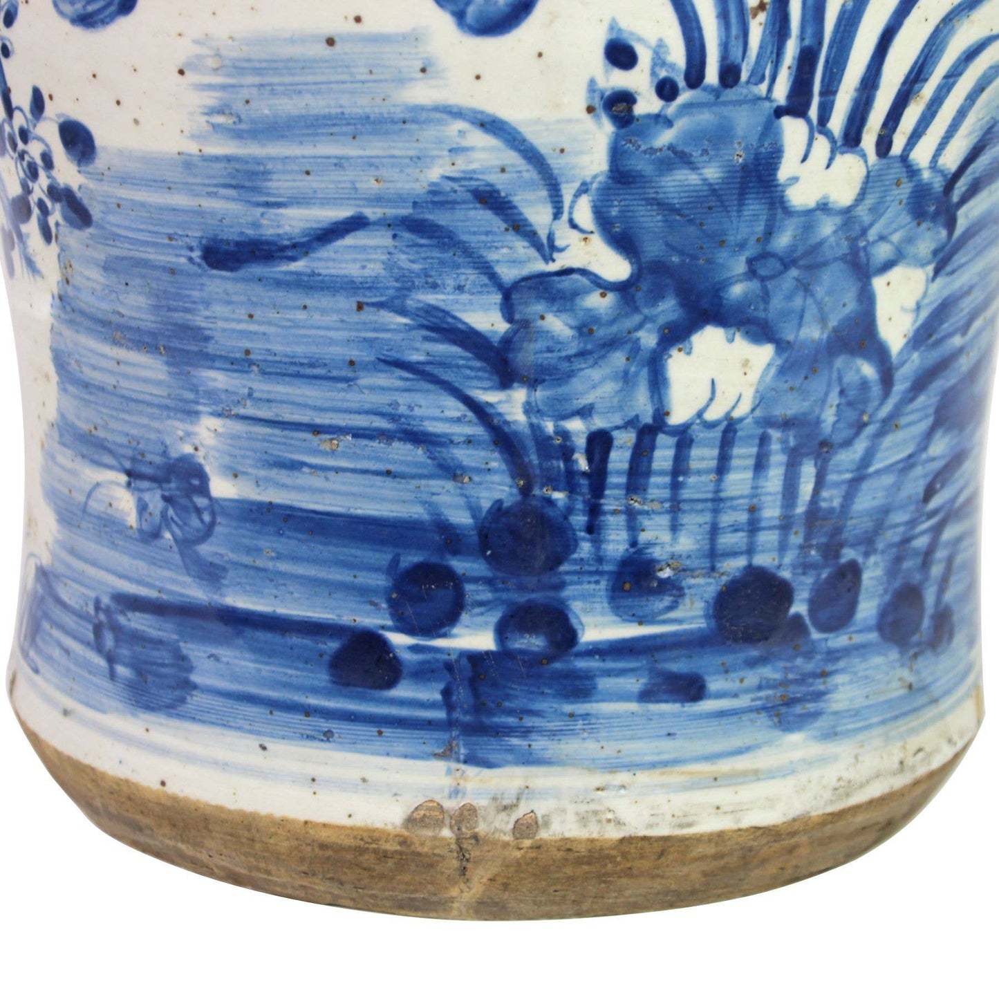 Vintage Temple Jar Plum Lily Pad Motif - Small