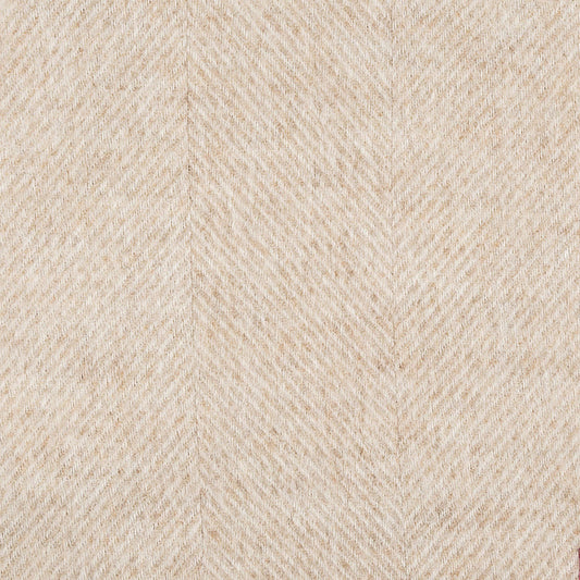 Southampton Home Shetland Lambswool Herringbone Throw: Linen