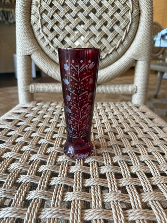 Magenta Floral Crystal Vase