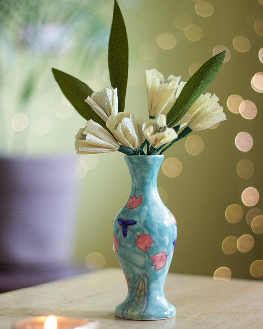 Ayna Hand Painted Ceramic Bud Vase