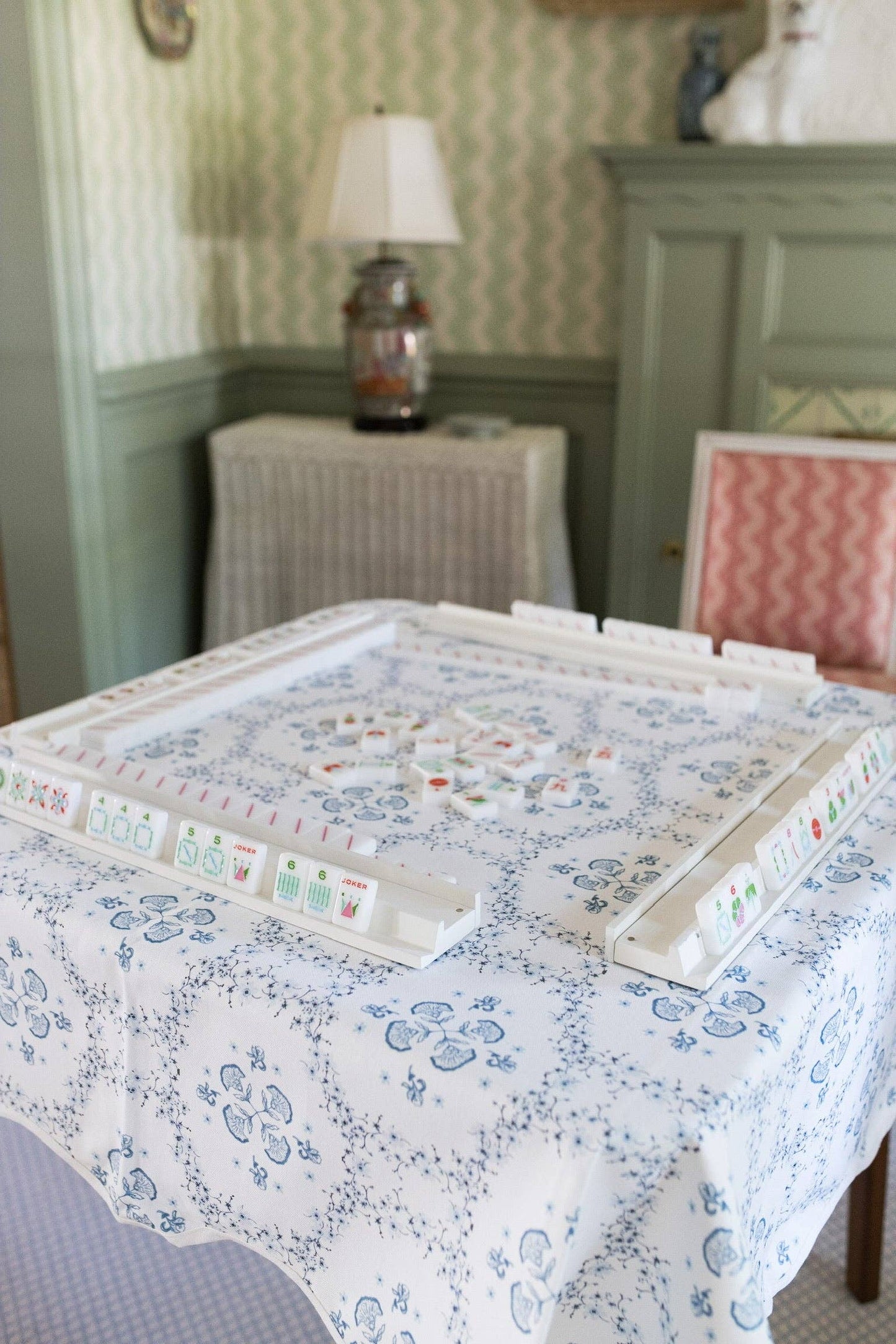 Scalloped Square Table Topper | Floral Trellis