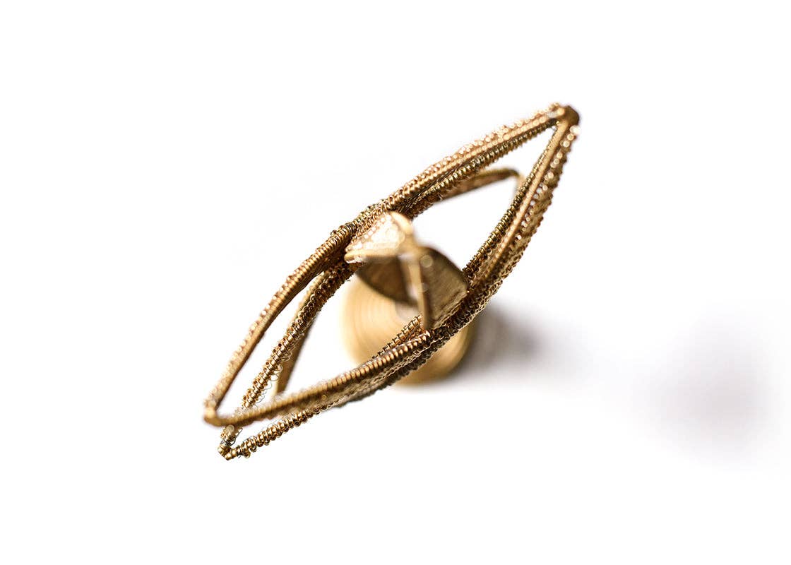 Gold Beaded Star Small Tree Topper