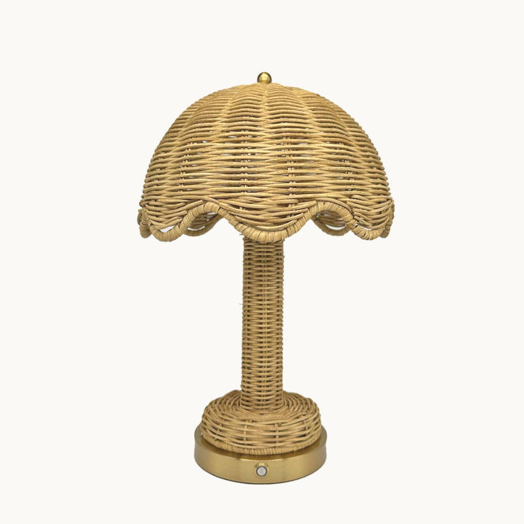 Mushroom Wicker Lamp (Cordless)