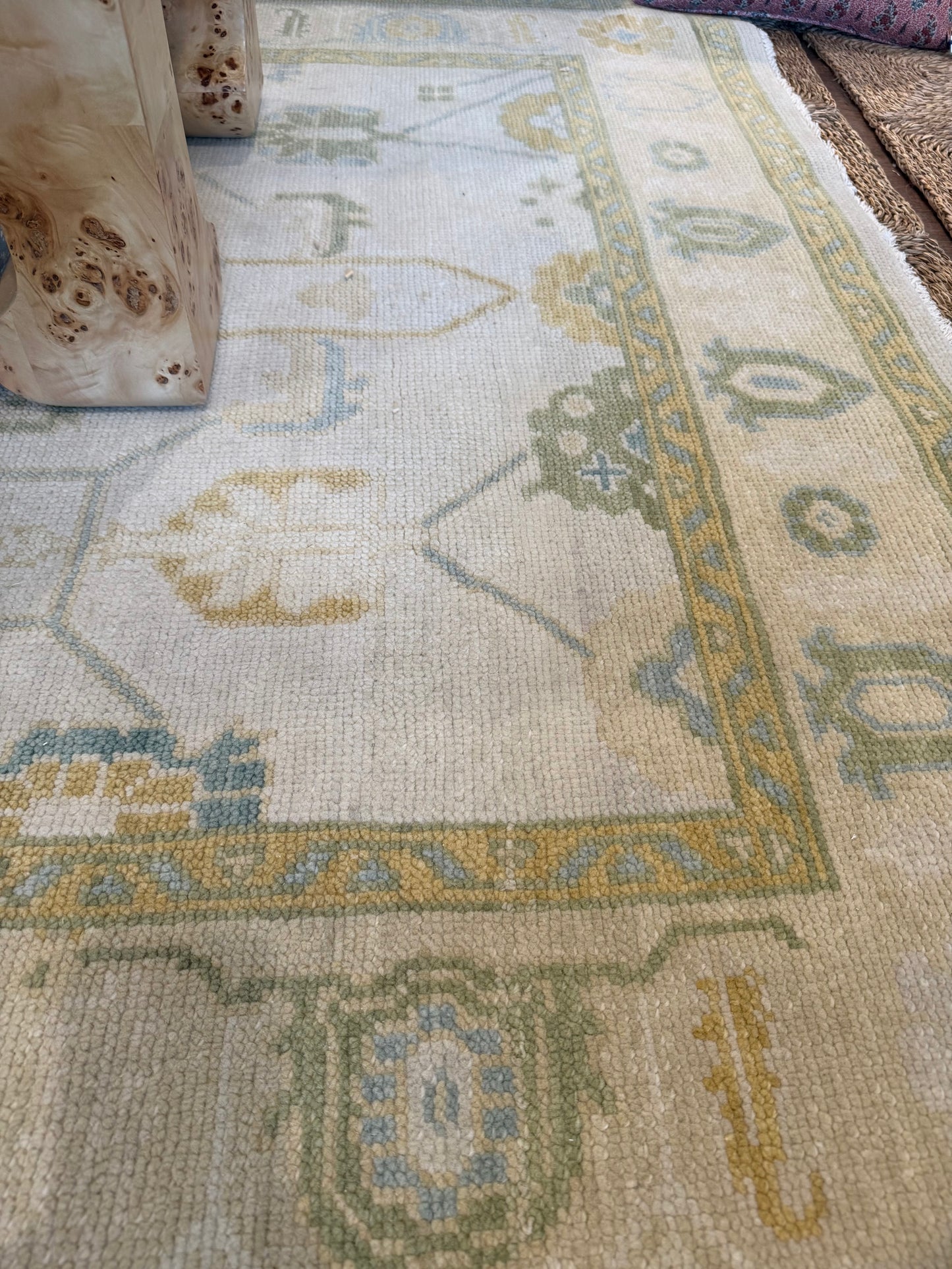 4x6 Vintage Oushak Rug: Yellow & Teal