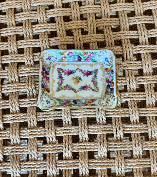 Small Dresden Floral Painted Dish