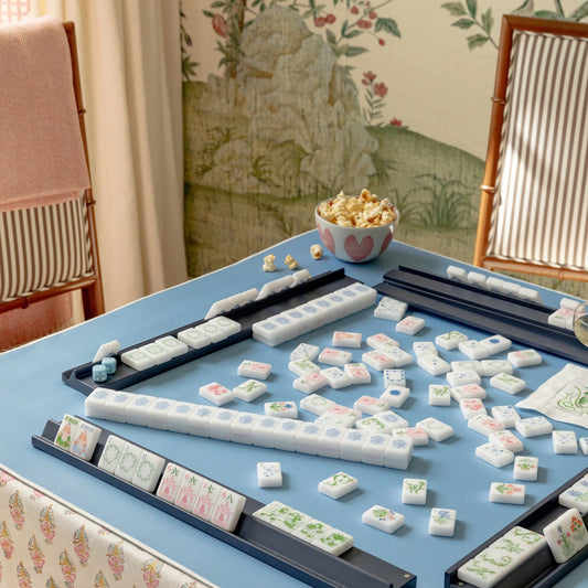 Wooden Navy Mahjong Rack