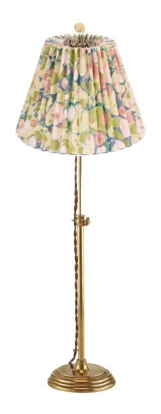 Brass Adjustable Lamp with Marbled Shade