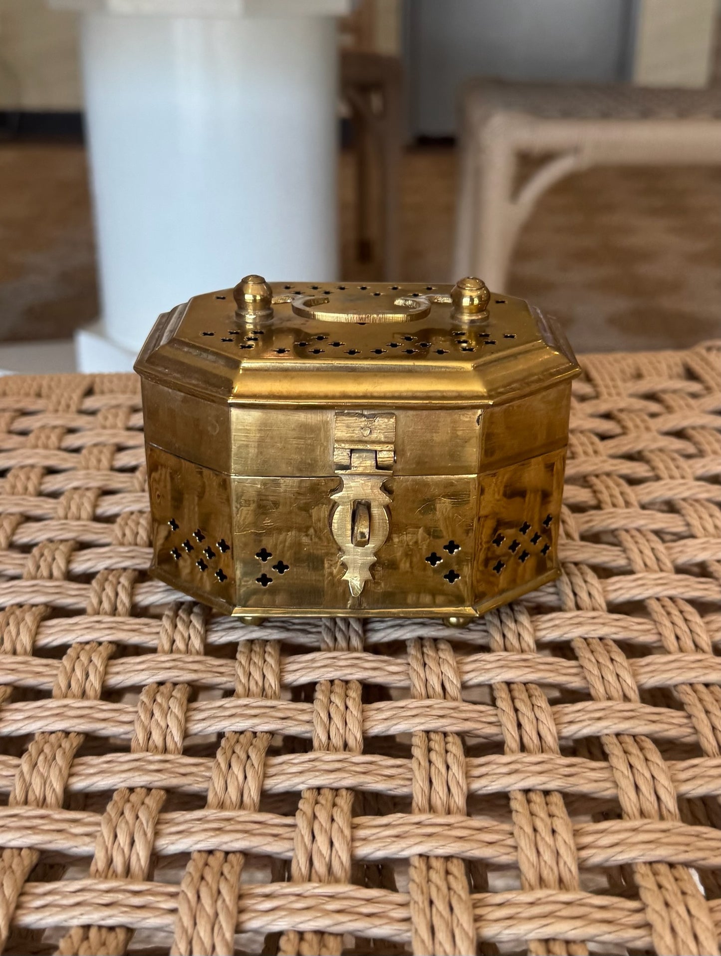 Vintage Brass Cricket Box