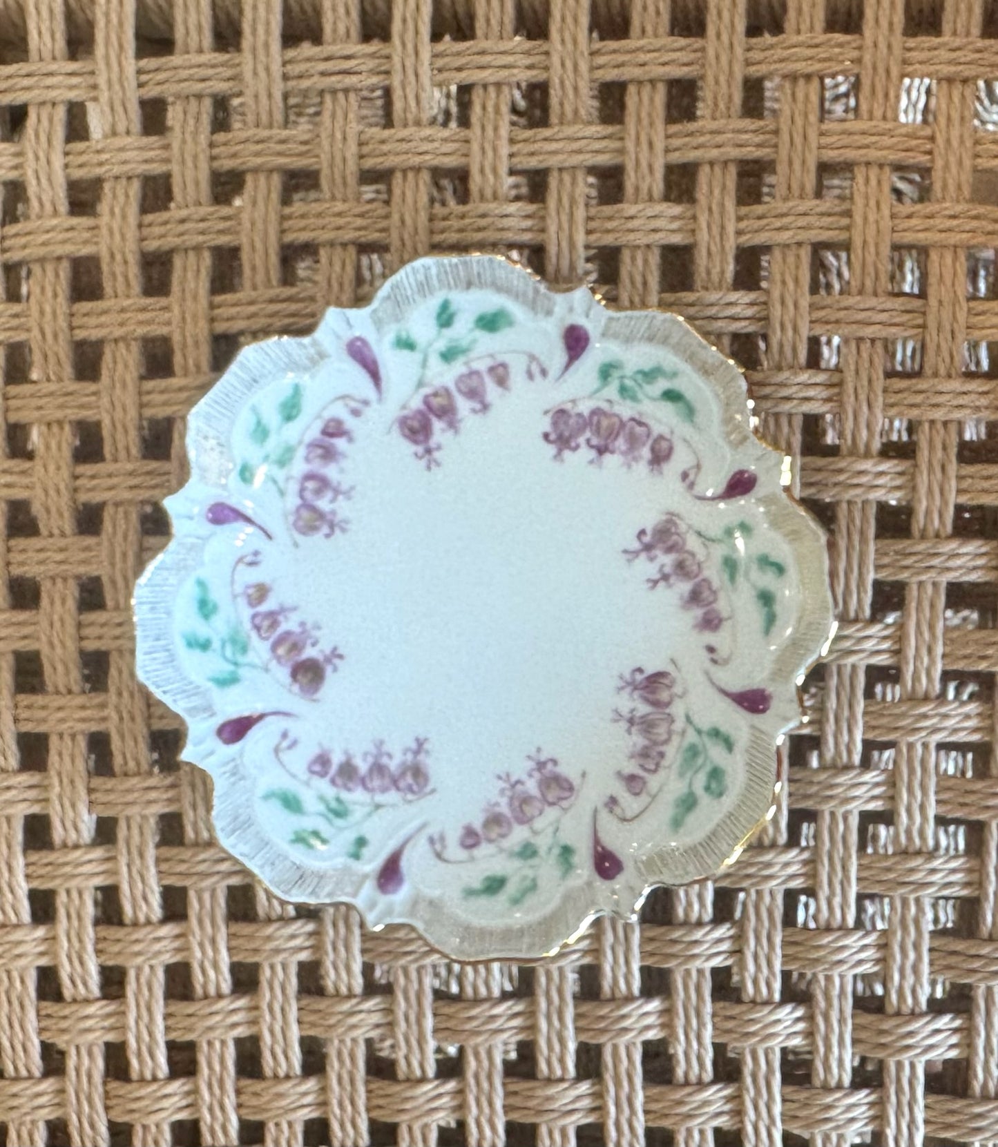 Vintage Purple Lily of the Valley Plate