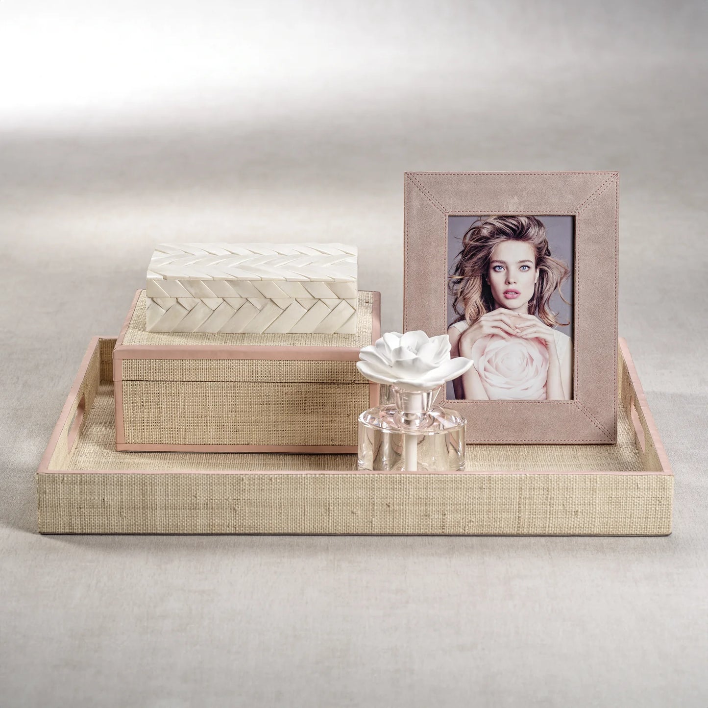 Bone Braided Box in White