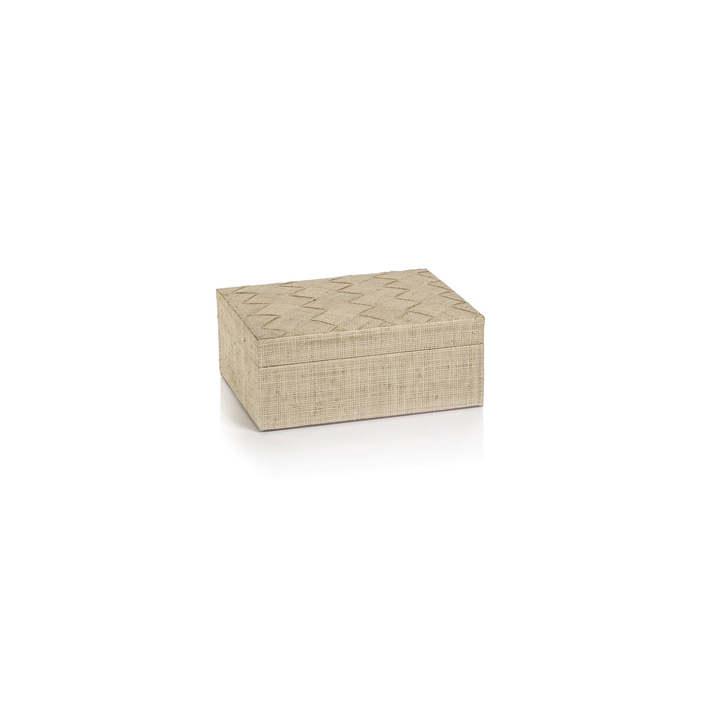 La Bocca Woven Raffia Box in Natural