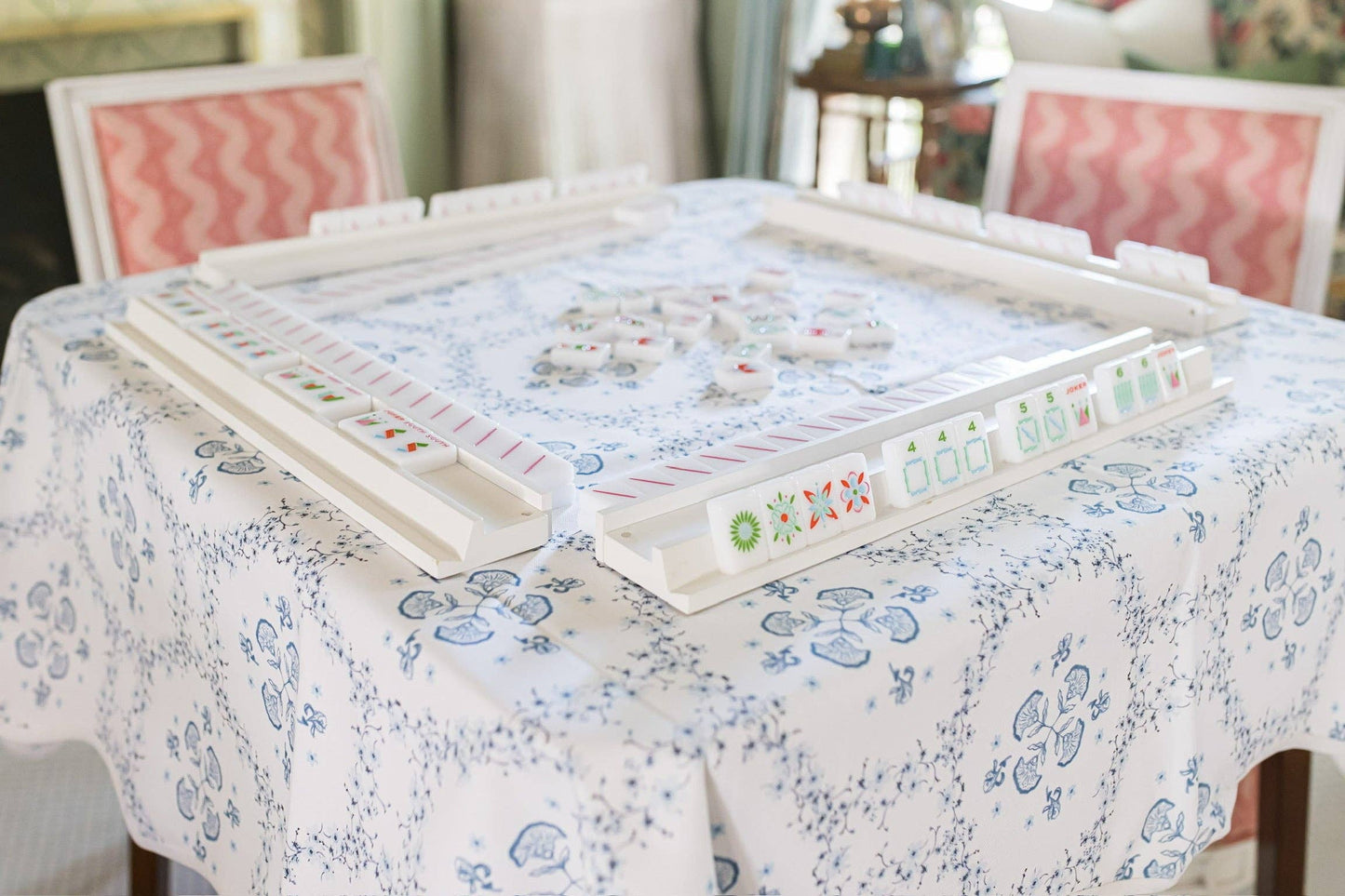 Scalloped Square Table Topper | Floral Trellis
