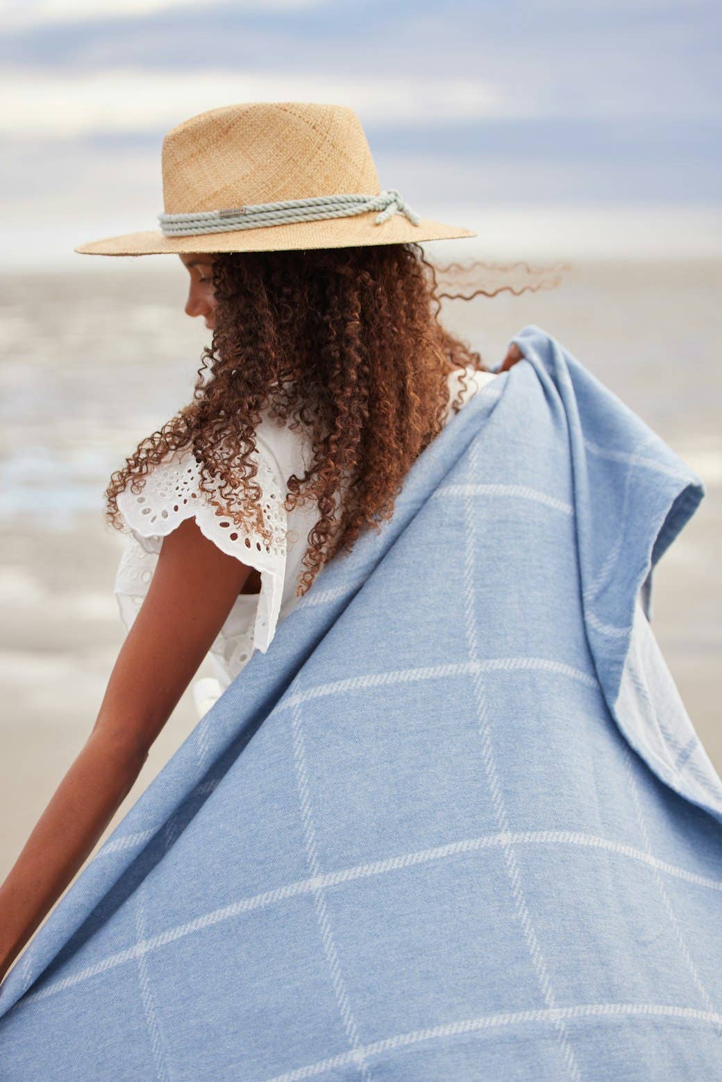 The Lightweight Blanket - Windowpane Cornflower: Lightweight