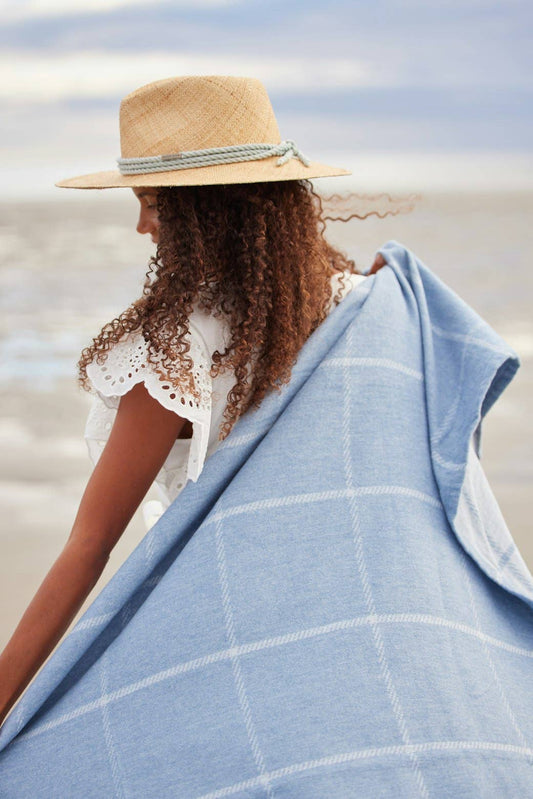 The Lightweight Blanket - Windowpane Cornflower: Lightweight