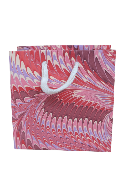 Florentine Pink Hand Marbled Gift Bag (Small)