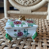 Floral Bamboo Footed Box with Lid
