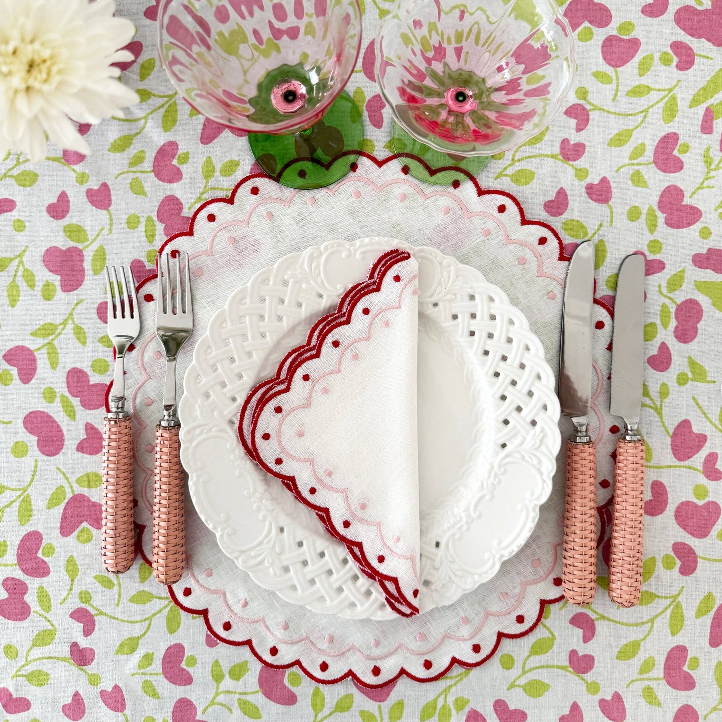 Carmen linen red napkins (set of 4)