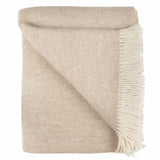 Southampton Home Shetland Lambswool Herringbone Throw: Linen