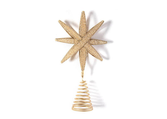 Gold Beaded Star Small Tree Topper