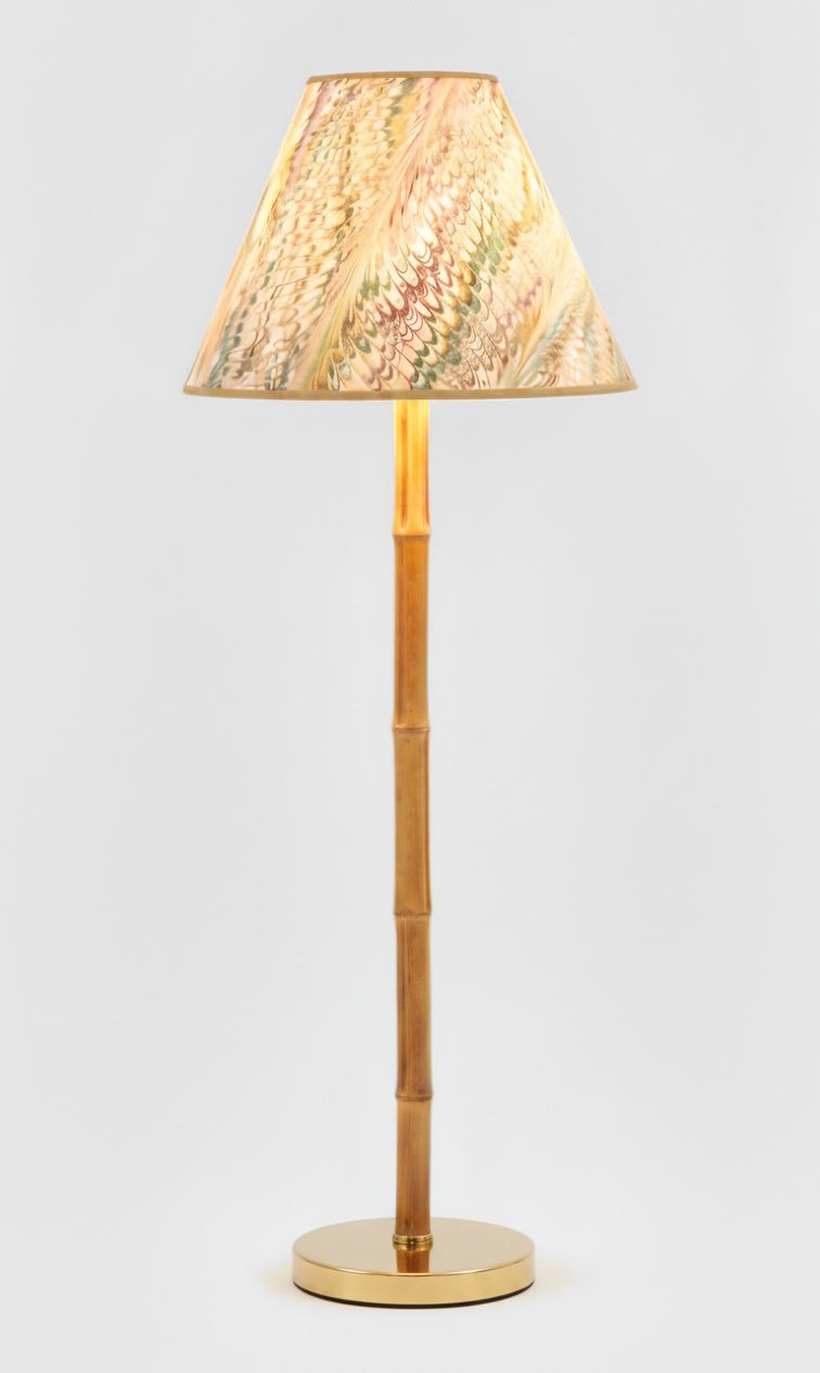 16" Marbled Empire Lampshade in Flatiron Feather