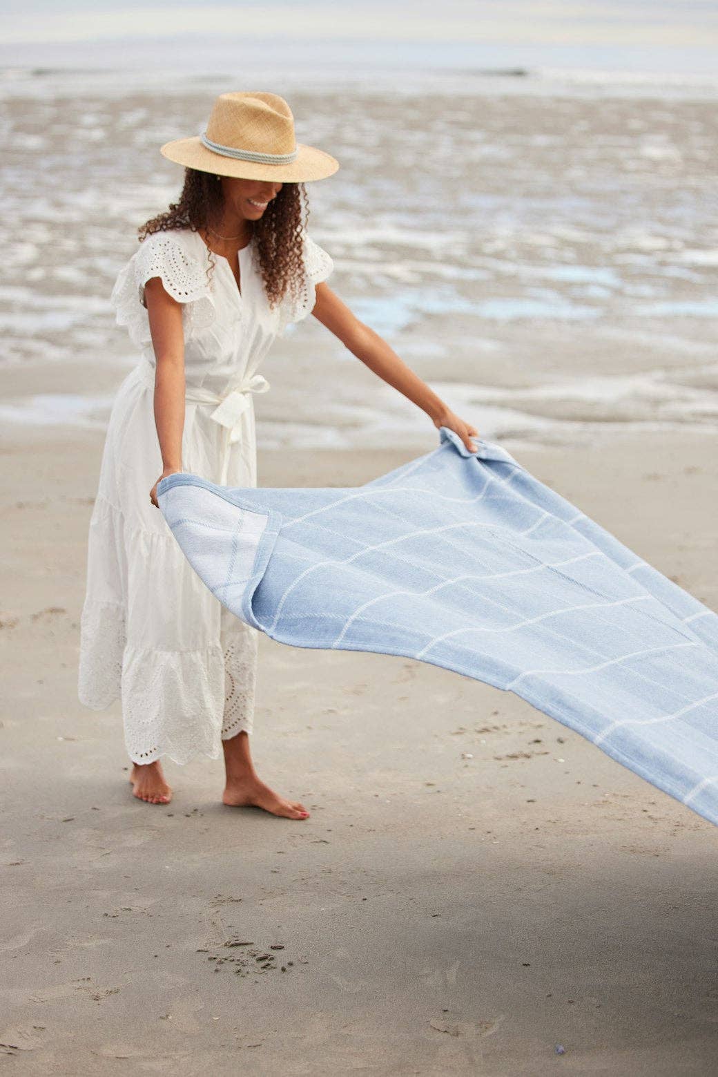 The Lightweight Blanket - Windowpane Cornflower: Lightweight