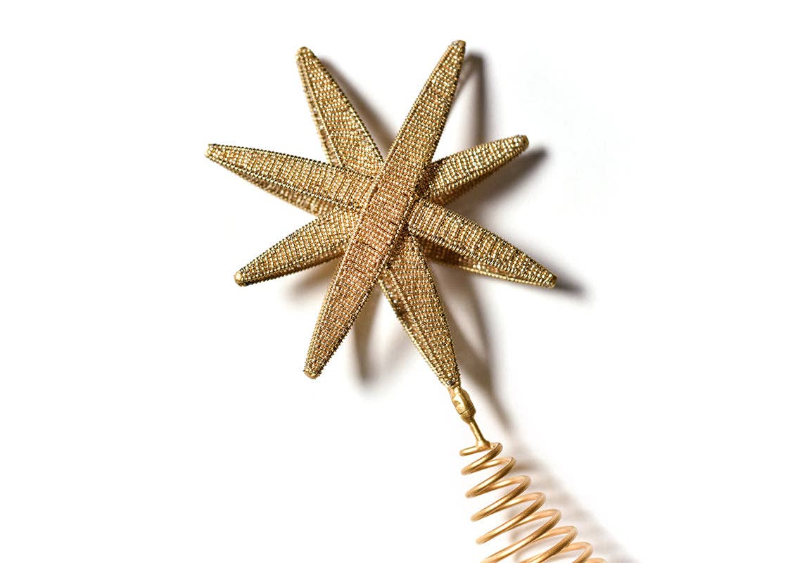 Gold Beaded Star Small Tree Topper
