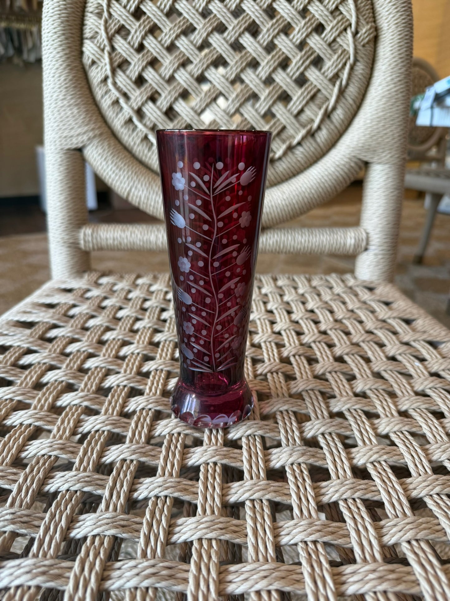 Magenta Floral Crystal Vase