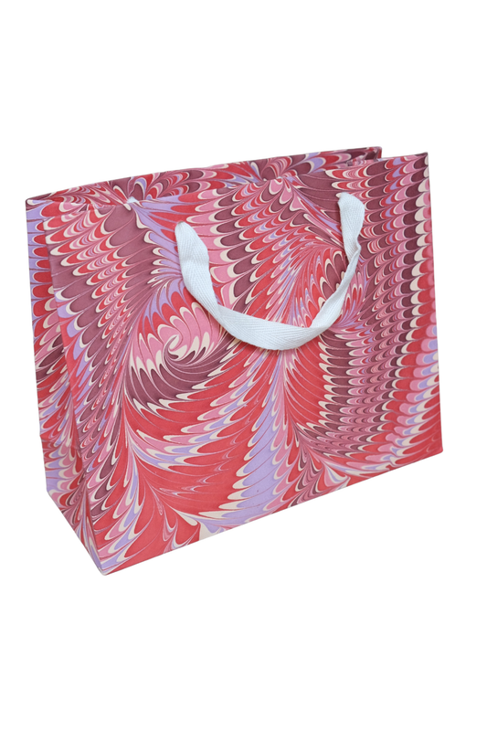 Florentine Pink Hand Marbled Gift Bag (Medium)