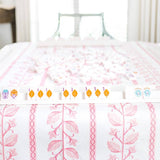 Scalloped Square Table Topper | Pink Botanical