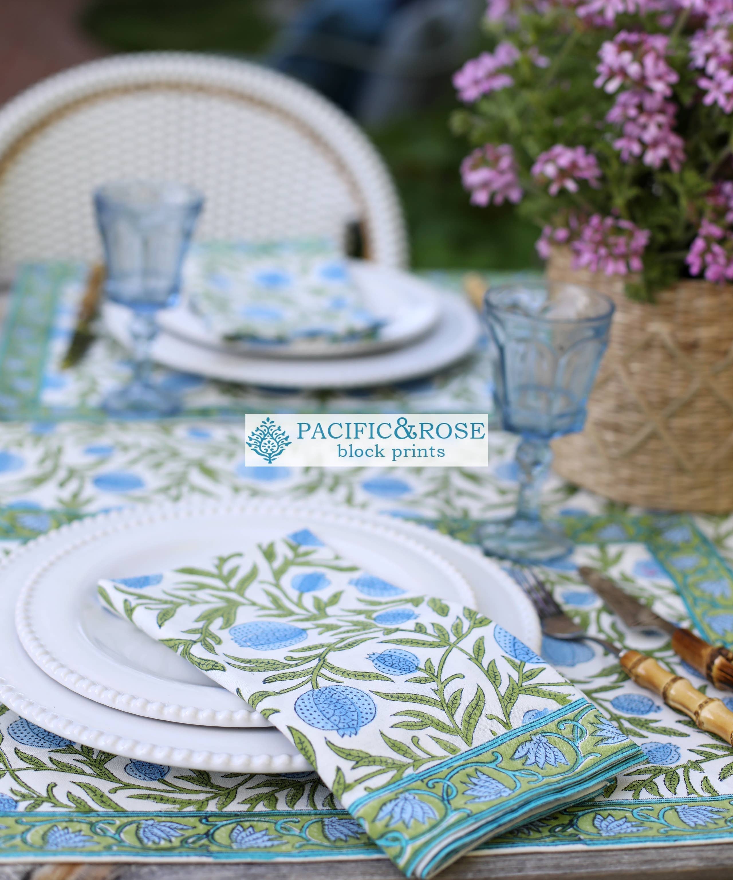 Napkin Pomegranate Blue, Set of 4