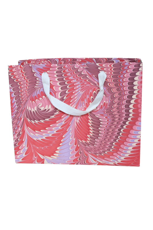 Florentine Pink Hand Marbled Gift Bag (Medium)