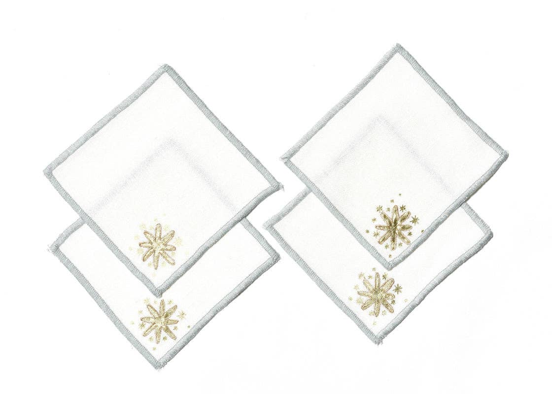Gold Stars Cocktail Napkin Set of 4