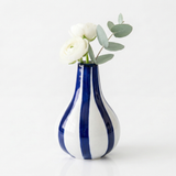 Ceramic Blue Stripe Bud Vase