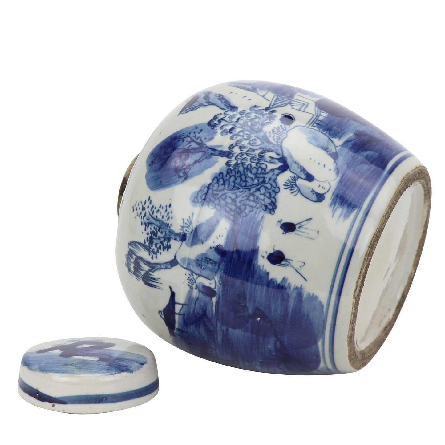Blue And White Mini Jar Mountain Tree