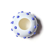 Iris Blue Large Round Vase with Decorative Knobs