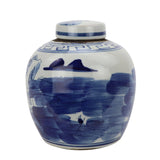 Blue And White Mini Jar Mountain Tree