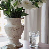 Hand-etched Blown Footed Glass: Water Glass