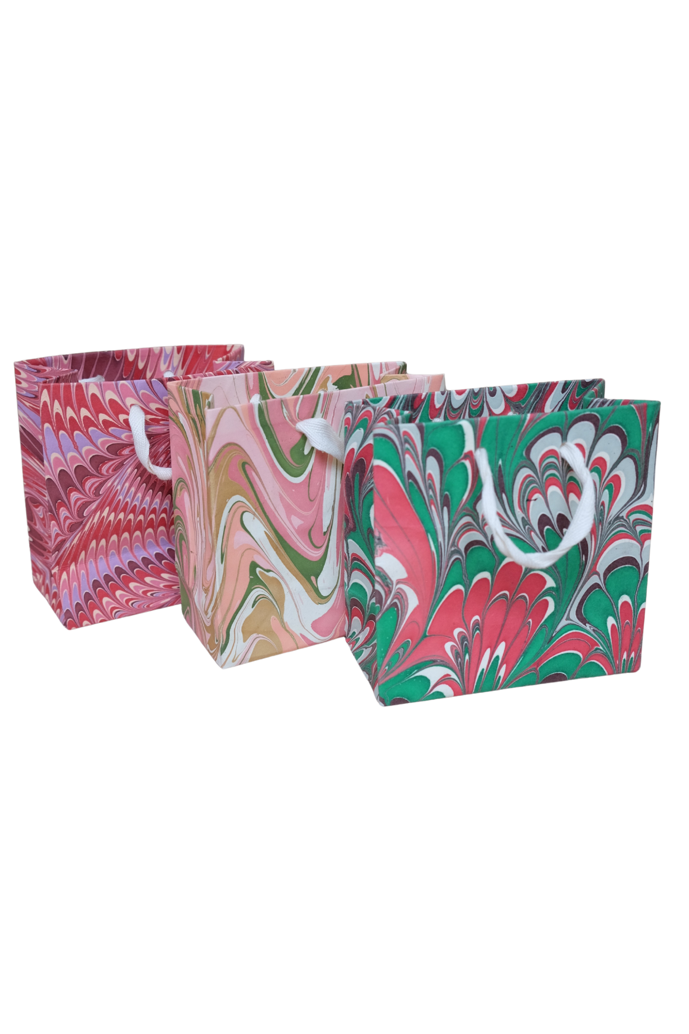 Florentine Pink Hand Marbled Gift Bag (Small)