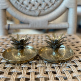 Pair of Vintage Pineapple Brass Candle Holders