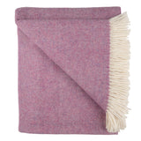 Southampton Home Shetland Lambswool Herringbone Throw: Petal Pink