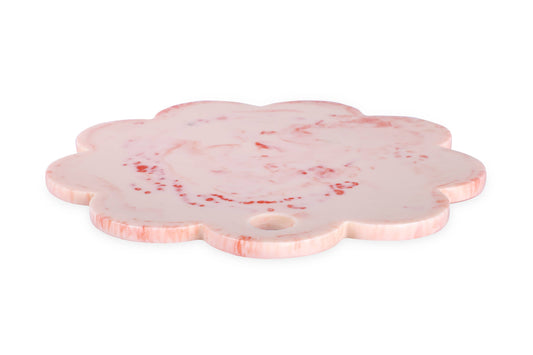 Scallop Resin Cheese Charcuterie Board Ivory - Pink
