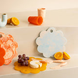 Scallop Resin Cheese Charcuterie Board, Blue