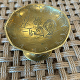 Vintage Brass Soap Dish with Lion Engraving