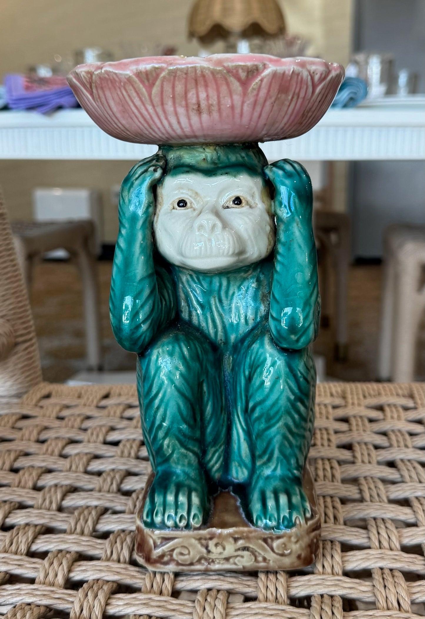 Monkey Statue with Dish
