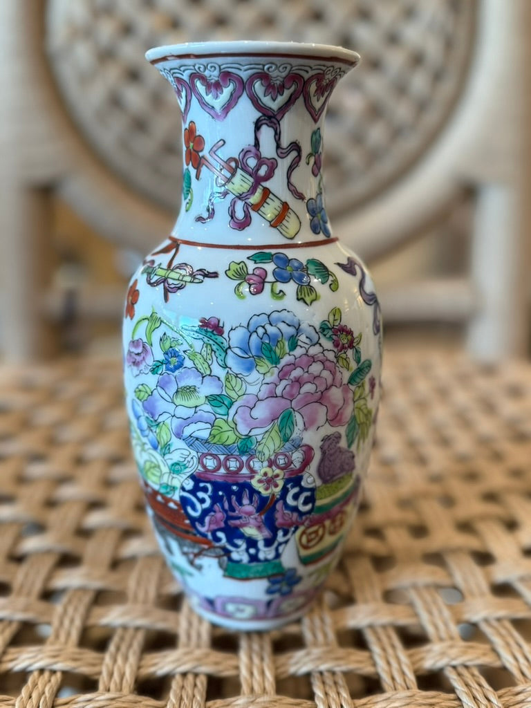 Small Asian Porcelain Multicolored Vase